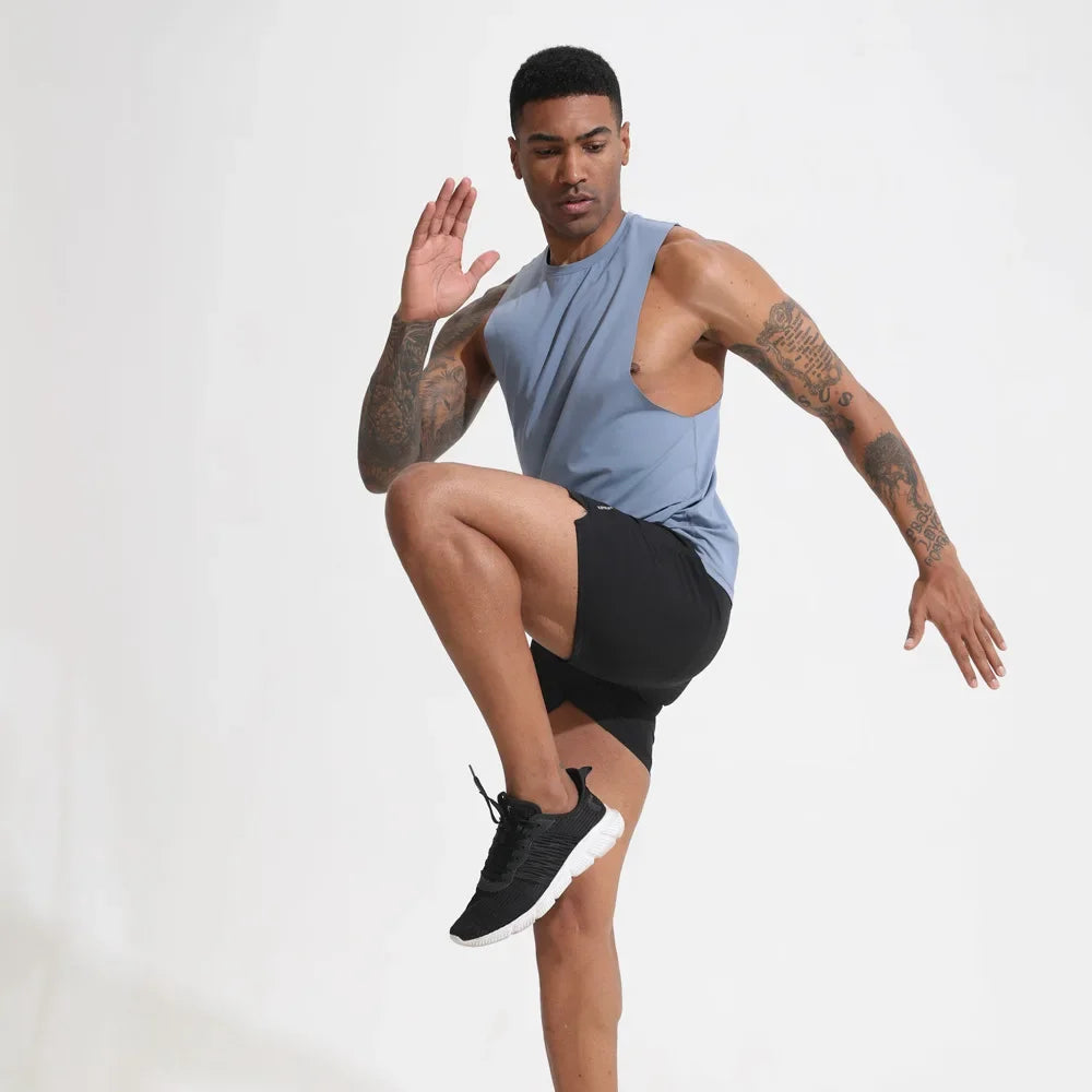 Colete Esportivo Masculino de Compressão e Secagem Rápida