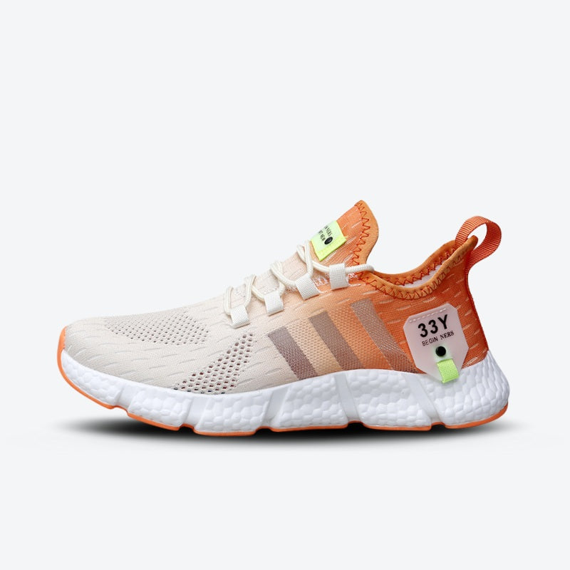 Tênis para Academia Unissex Night Run 3.0 Dual Color Laranja e Bege