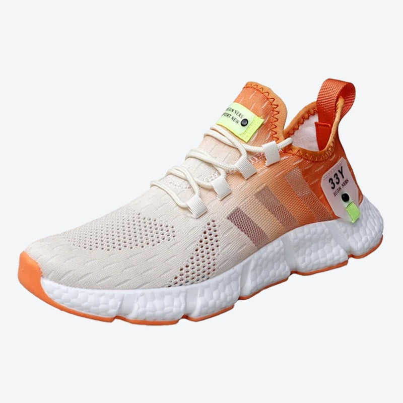 Tênis para Academia Unissex Night Run 3.0 Dual Color Laranja e Bege