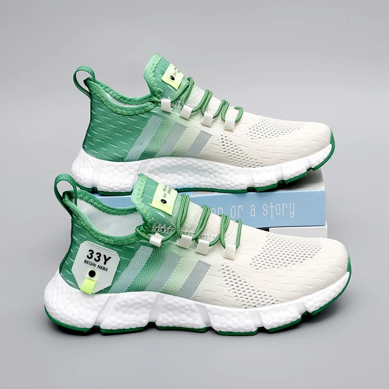 Tênis para Academia Unissex Night Run 3.0 Dual Color Verde e Bege