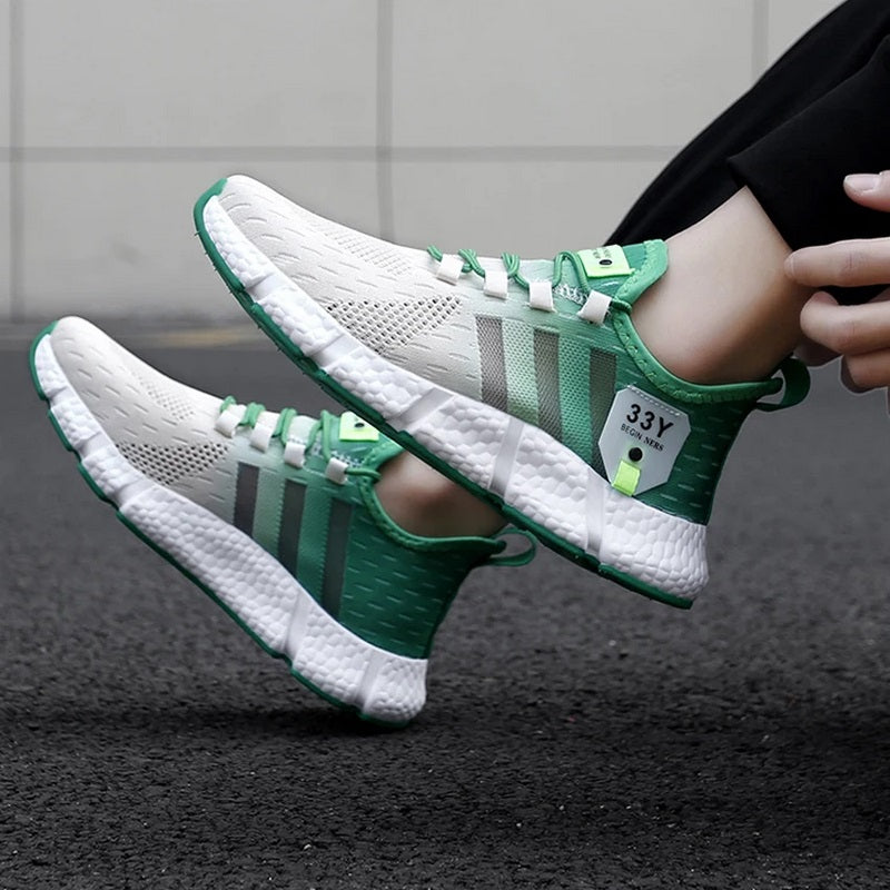 Tênis para Academia Unissex Night Run 3.0 Dual Color Verde e Bege
