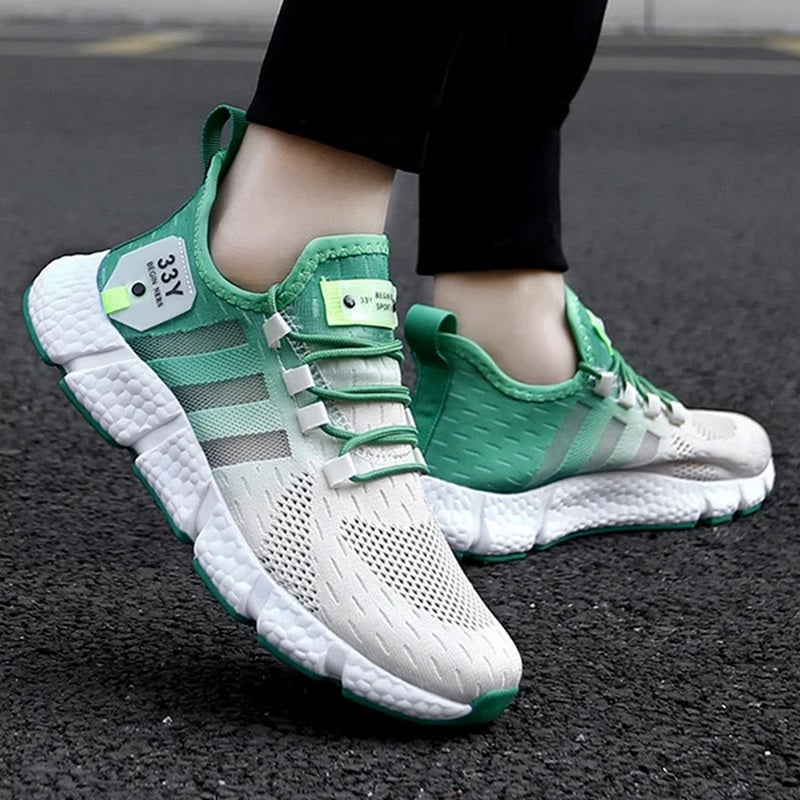 Tênis para Academia Unissex Night Run 3.0 Dual Color Verde e Bege