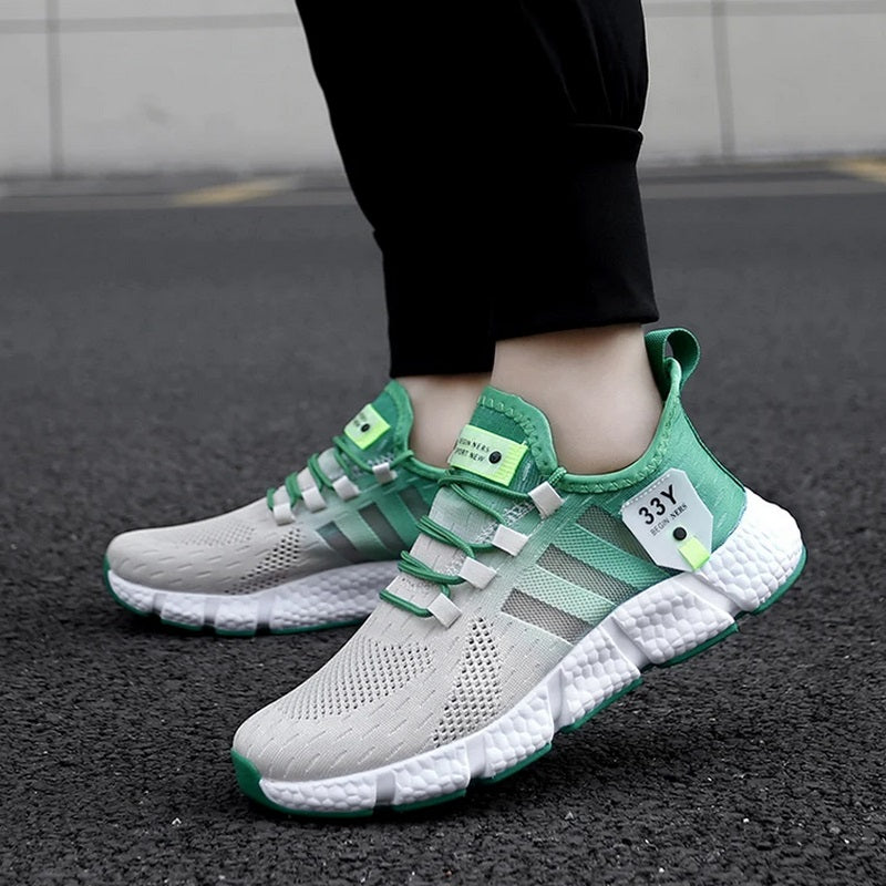 Tênis para Academia Unissex Night Run 3.0 Dual Color Verde e Bege